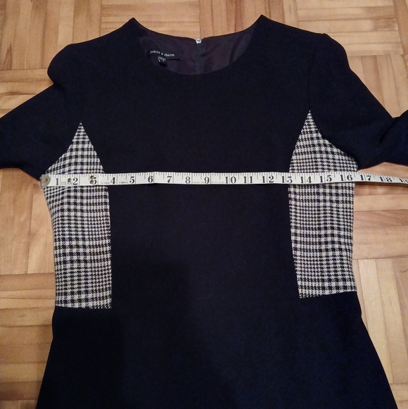 Judith &Charles Elegant Black Dress with Houndstooth Accents.Size 8 - Picture 8 of 10
